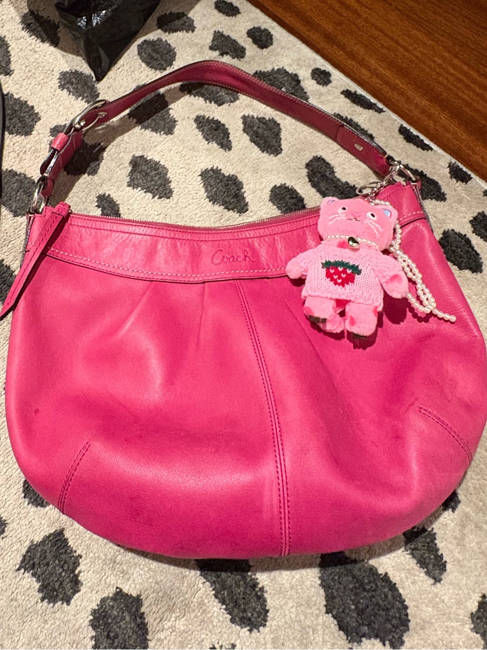 Coach Hot Berry Pink Leather Hobo Bag